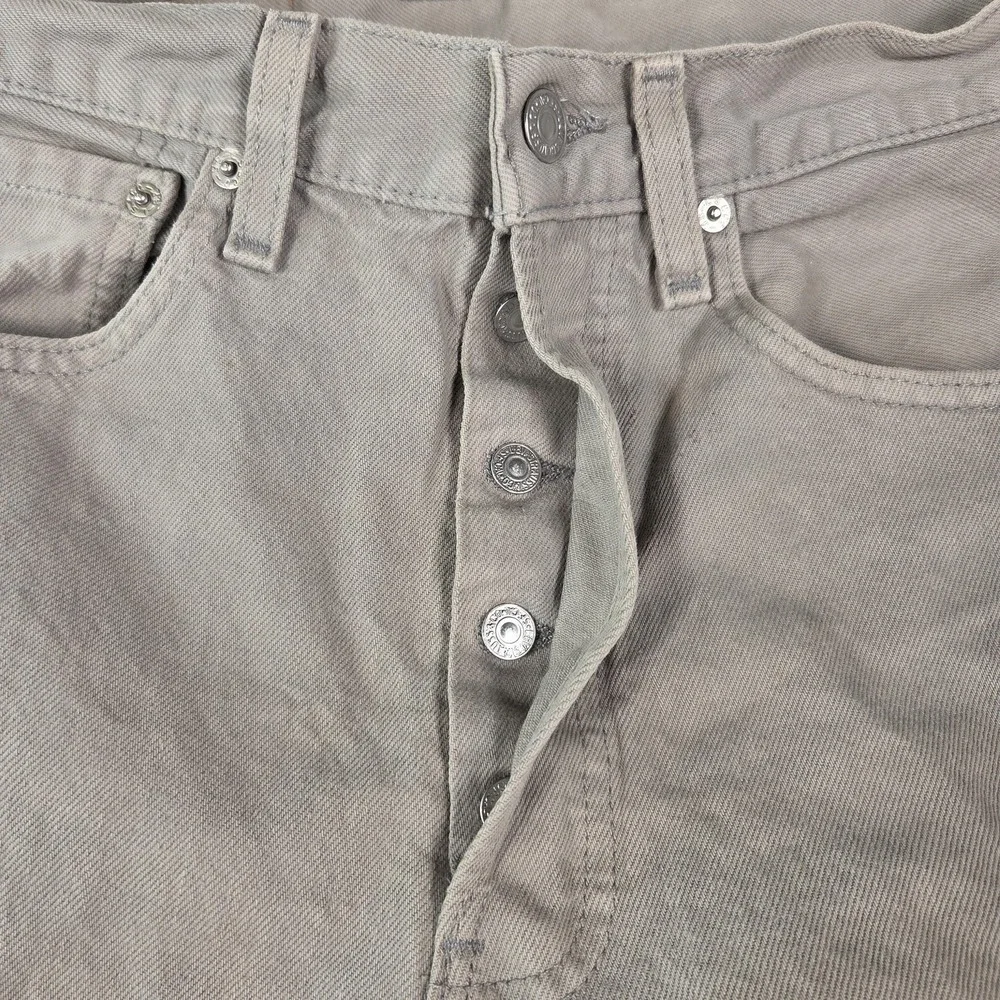 Vintage‎ Levis 501 Jeans Mens Gray Denim Made USA Button Stained 90s fits 27x30